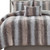 Set of Four Gray And Pink Striped Queen Ring Stitch Polyester Sham And Comforter