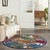 5’ Round Multicolored Leaves Indoor Outdoor Area Rug - 4512822811703