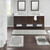 20" Gray And White Cotton Border Bath Rug