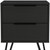 22" Black Wood Two Drawer Nightstand