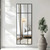 63" Black Iron Window Pane Geometric Framed Full Length Hanging Mirror