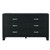 58" Black Wood Six Drawer Double Dresser
