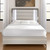 Beige White And Chrome Wood Upholstered Lighted Queen Bed Frame