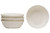 White Four Piece Round Scallop Stoneware Service For Four Bowl Set