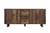 83" Dark Brown Distressed Reclaimed Wood Three Drawer Sideboard with Four Doors