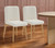 Set of Two Off White And Natural Boucle Upholstered Dining Side Chairs