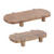 Set of Two Natural Solid Wood Oval Risers