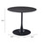 36" Black Wood and Steel Pedestal Base Round Top Dining Table