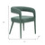 Set of Two Green Upholstered Linen Open Back Dining Side Chairs