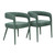 Set of Two Green Upholstered Linen Open Back Dining Side Chairs