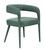 Set of Two Green Upholstered Linen Open Back Dining Side Chairs