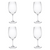 Space-Saving Set of Four Clear Tritan Plastic Stemmed All Purpose Wine Glass for Living Room Bedroom Office