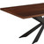 81" Brown and Black Wood and Metal Cross Leg Base Dining Table