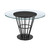48" Clear And Black Glass And Iron Pedestal Base Round Top Dining Table