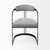 Gray and Black Upholstered Dining Arm Chair