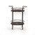 Dark Gray Iron And Solid Wood Round Rolling Bar Cart