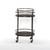 Dark Gray Iron And Solid Wood Round Rolling Bar Cart