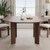 59" Brown Solid Wood Round Top Dining Table