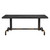 71" Black and Gold Wood and Steel Trestle Base Dining Table