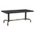 71" Black and Gold Wood and Steel Trestle Base Dining Table