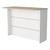 White and Natural 47" Kitchen Island With Storage