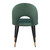 Set of Two Green Black and Gold Upholstered Velvet Open Back Dining Side Chairs