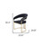 Black And Gold Upholstered Velvet Open Back Dining Arm Chair