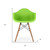 Green And Natural Heavy Duty Plastic And Solid Wood Dining Arm Chair