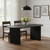 67" Black Solid Wood Double Pedestal Base Oval Dining Table - 880016703948