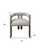 Gray And Brown Upholstered Boucle Open Back Dining Arm Chair