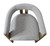 Gray And Brown Upholstered Boucle Open Back Dining Arm Chair