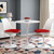 32" White Rounded Fiberglass And Metal Pedestal Base Dining Table