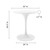 32" White Rounded Fiberglass And Metal Pedestal Base Dining Table