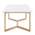 63" White and Natural Solid Wood Sled Base Dining Table
