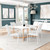 63" White and Natural Solid Wood Sled Base Dining Table