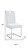 Set of Four White and Silver Faux Leather and Metal Dining Side Chairs