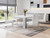 Set of Four White and Silver Faux Leather and Metal Dining Side Chairs