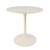 30" White Rounded Marble And Iron Pedestal Base Dining Table