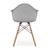 Gray And Natural Heavy Duty Plastic And Solid Wood Dining Arm Chair