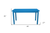 48" Caribbean Blue Solid Wood Dining Table