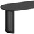 66" Black Solid Wood Double Pedestal Base Oval Dining Table
