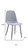Set of Four Gray and Black Fabric and Metal Dining Side Chairs - 880024980225