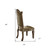 Set of Two Tufted Bone and Brass Upholstered Faux Leather And Wood Dining Side Chairs