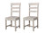 Set of Two White Wood Ladder Back Dining Side Chairs