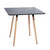 32" Black and Natural Wood Square Dining Table