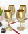 Set of Four Gold Acrylic Stemmed All Purpose Wine Glass