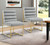 Set of Two Tufted Gray And Gold Upholstered Faux Leather Dining Side Chairs
