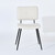 Set of Four Beige and Black Fabric and Steel Dining Side Chairs