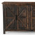 84" Dark Brown Distressed Reclaimed Wood Paneled Sideboard with Six Doors