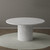 60" Gray and White Marble Pedestal Base Round Top Dining Table